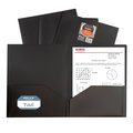 C-Line Products TwoPocket Heavyweight Poly Portfolio Folder, Black Set of 25 Folders, 25PK 33951-BX